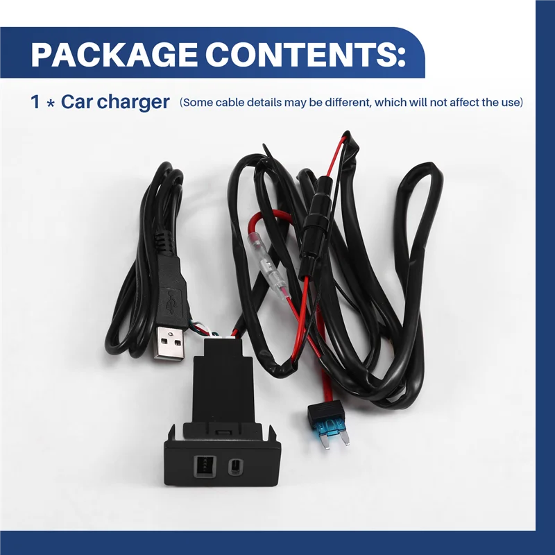 

Высококачественное автомобильное зарядное устройство USB TYPE-C, разъем для быстрой зарядки, входной адаптер, аудио-радио, U-дисковый разъем для вспышки для Toyota Coroll