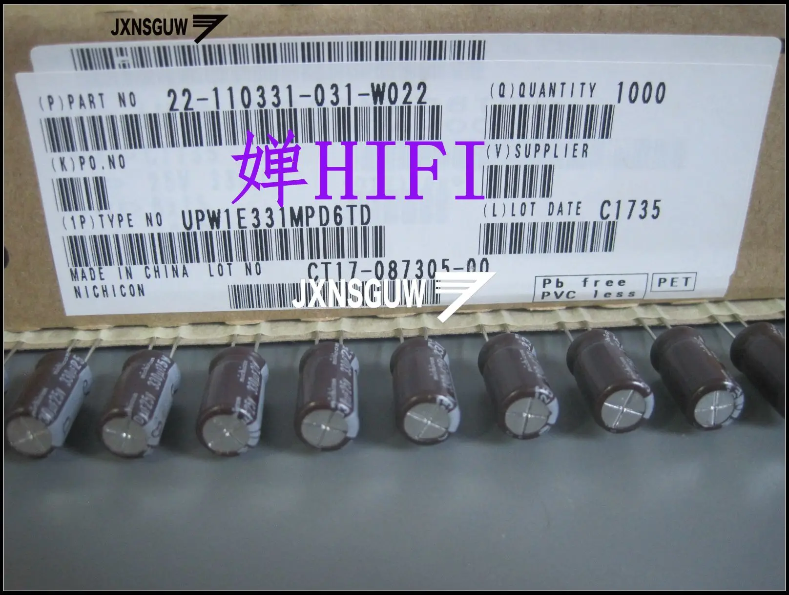 20 шт./лот оригинальный NICHICON PW 25V330UF 8X15 мм 330 мкФ 25 В алюминиевый электролитический конденсатор 105c UPW1E331MPD6TD Бесплатная доставка