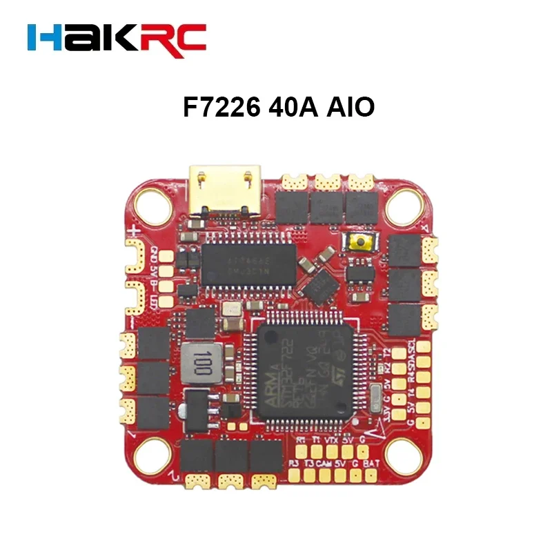 

HAKRC F7226 40A AIO Baro BlackBox сенсор коррекции F722 Контроллер полета blheli 4 en 1 ESC 2-6S для RC FPV