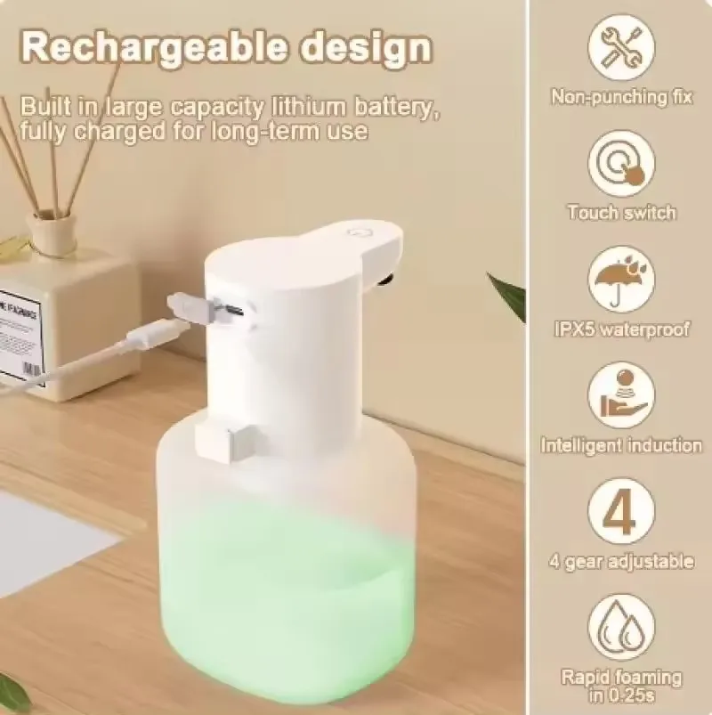 500ML P6 Large Capacity Contactless Intelligent Induction Automatic Sense Soap Dispenser Electric Hand Sanitizer Washing Machine