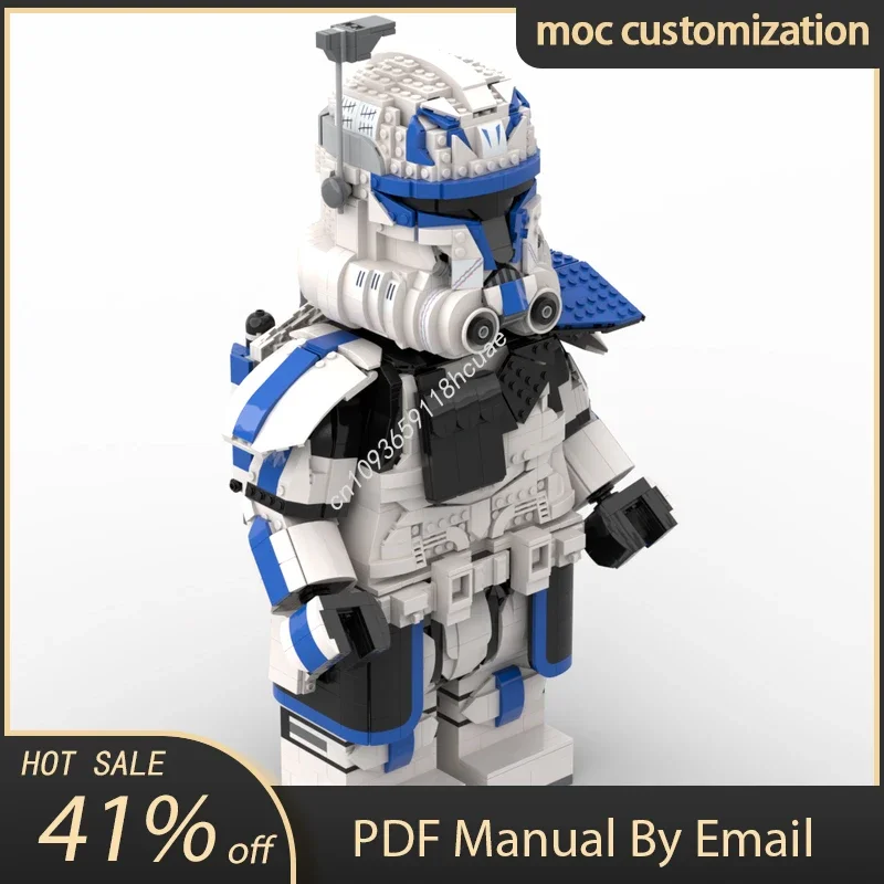 Moc Star Battle Captain Rex Phase 2 Megafigur Modellbausatz Bausteine DIY Kreatives Montage-Lernspielzeug Kindergeschenk