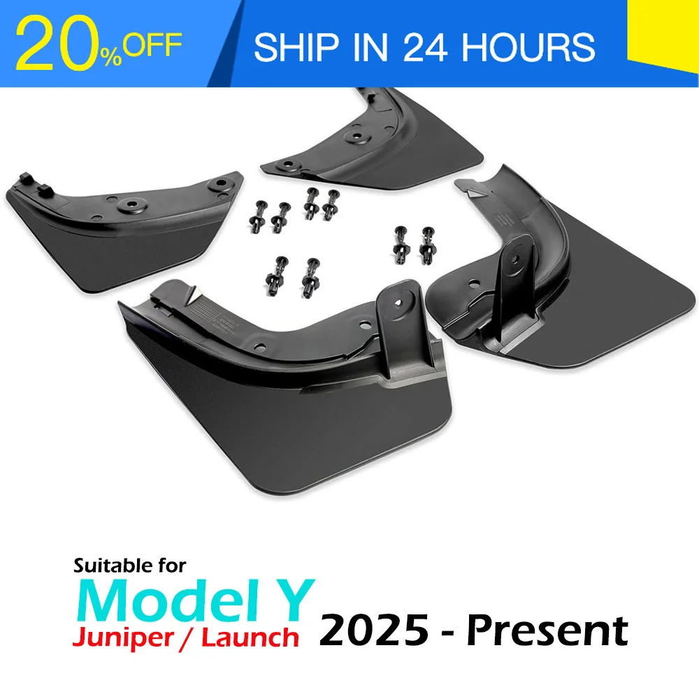 ONEY Mud Flaps for Tesla Model Y PP 2025-2026 TPE Splash Guard Fender Protector Exterior Mudguard Accessories Juniper Launch