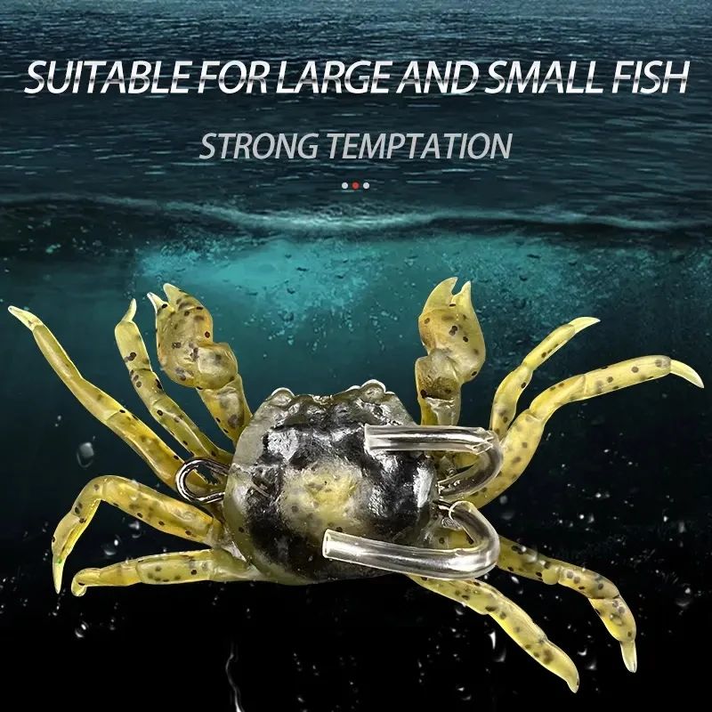 33g 10cm Simulation Crab For Octopus Artificial Bait Silicone Soft Fishing Lure With Hook Saltwater Winter Fishing Bass Pike