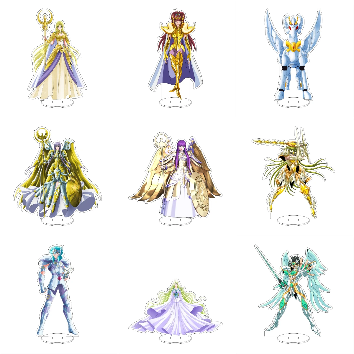 16CM Anime Saint Seiya Cosplay acrílico soporte adornos Shion/Shaka/Kanon/Aiolos figura soporte regalos de Halloween