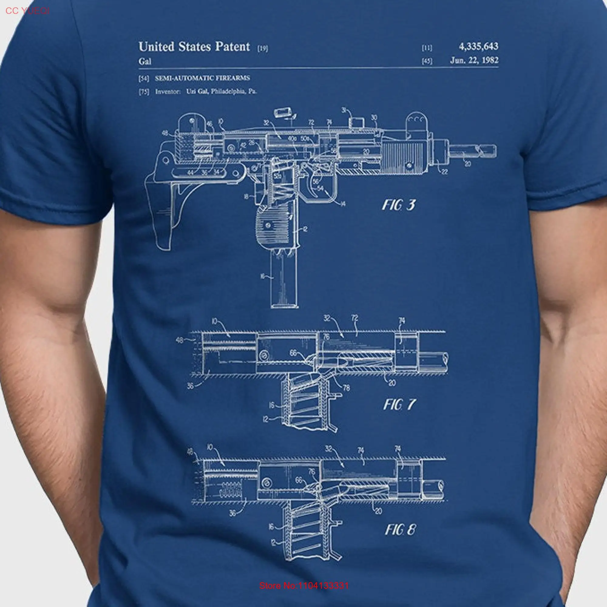 Uzi Submachine Gun T Shirt For Lover 2nd Amendment Action Movie Fan 1980s Nostalgia P539 long or short sleeves