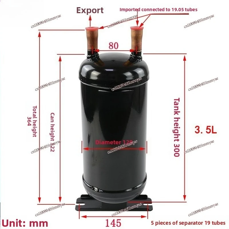 Gas liquid Separator Storage Tank Air Conditioning Heat Pump 1P12 Vapor liquid Refrigerant Storage Tank Separator