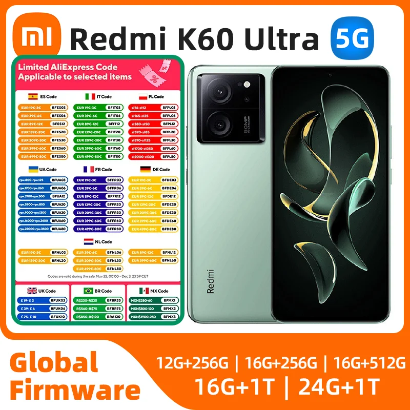 Xiaomi Redmi K60 Ultra Smartphone Dimensity 9200+ 6.67 inches 5000mAh Battery 120W Fast Charging Bluetooth 5.4 used phone