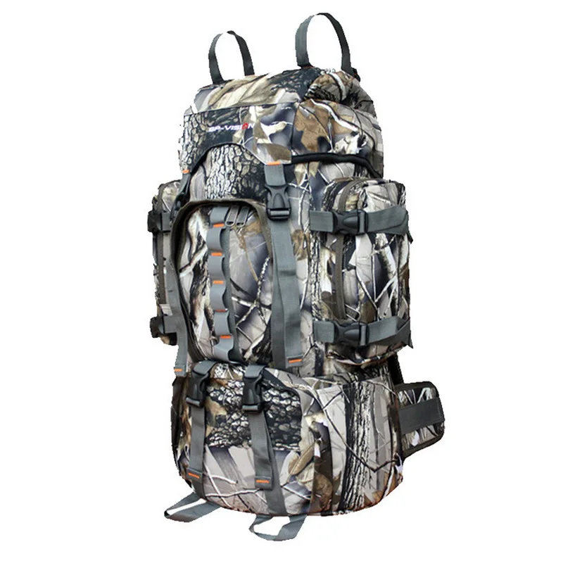 Camouflage military bag hunting outdoor waterproof anti-tear bionic withered leaves double shoulder large capacity hiking bag