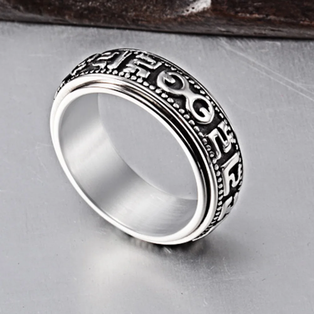 

Titanium Steel Unique Jewelry Rotatable Finger Men Retro Personality Wedding Party Engagement Prom Men Personality Ring Charm