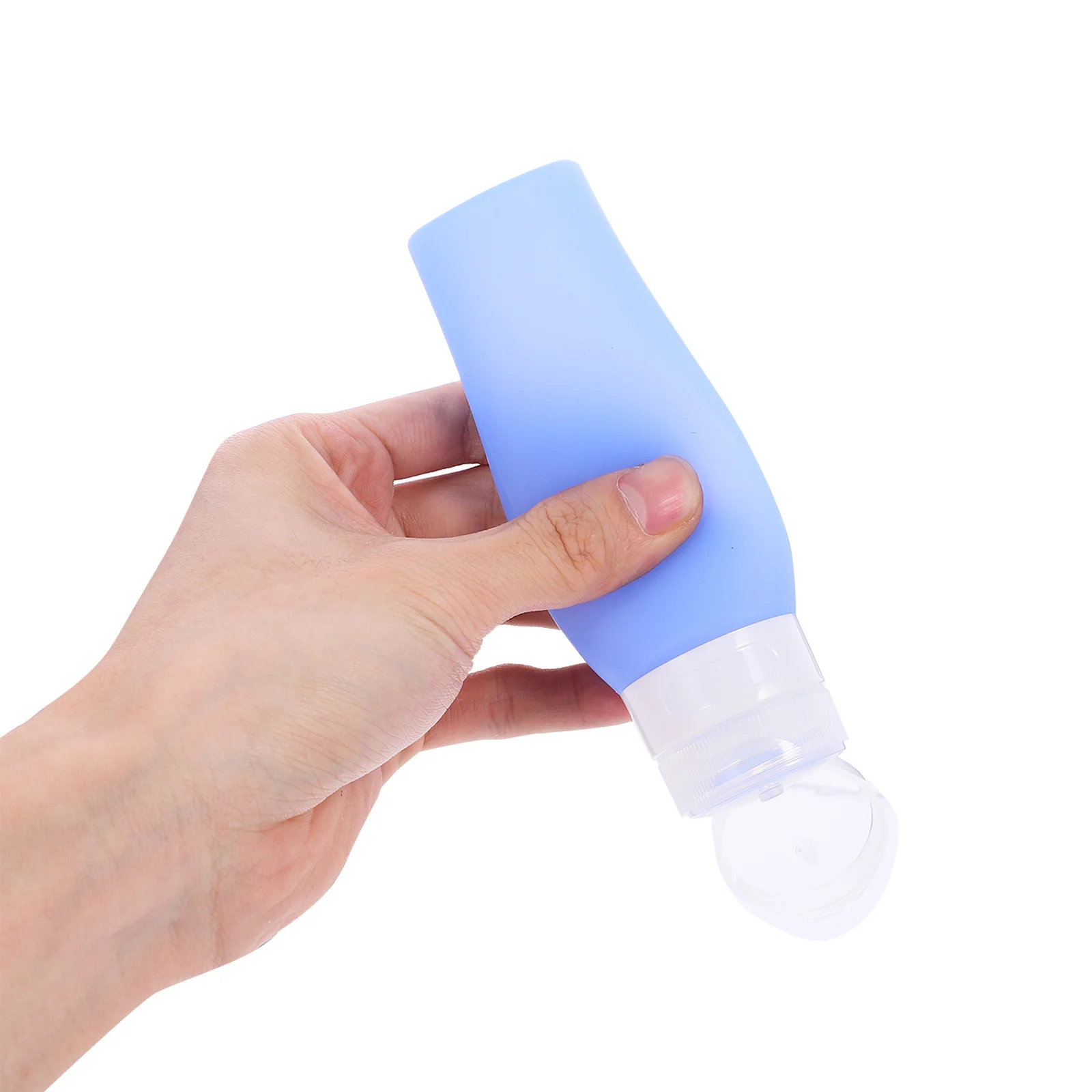 

4Pcs Silicone Bottles Travel Set 80ml Refillable Leakproof Dispensers for Shampoo Lotion Toiletries Liquid Storage Blue Pink