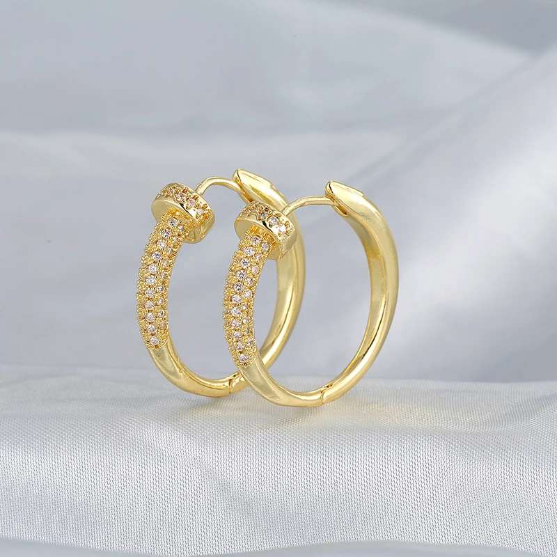 New European and American Fashion Classic Temperament Copper Zircon Earrings Women\'s Gift Wedding Jewelry Earrings 2024