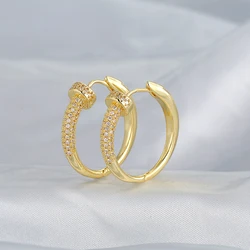 New European and American Fashion Classic Temperament Copper Zircon Earrings Women's Gift Wedding Jewelry Earrings 2024