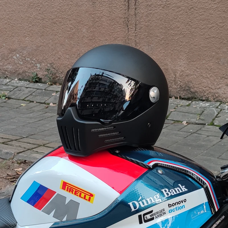 Retro motorcycle helmet ABS Light cruiser full coverage helmet for men and women DOT approved