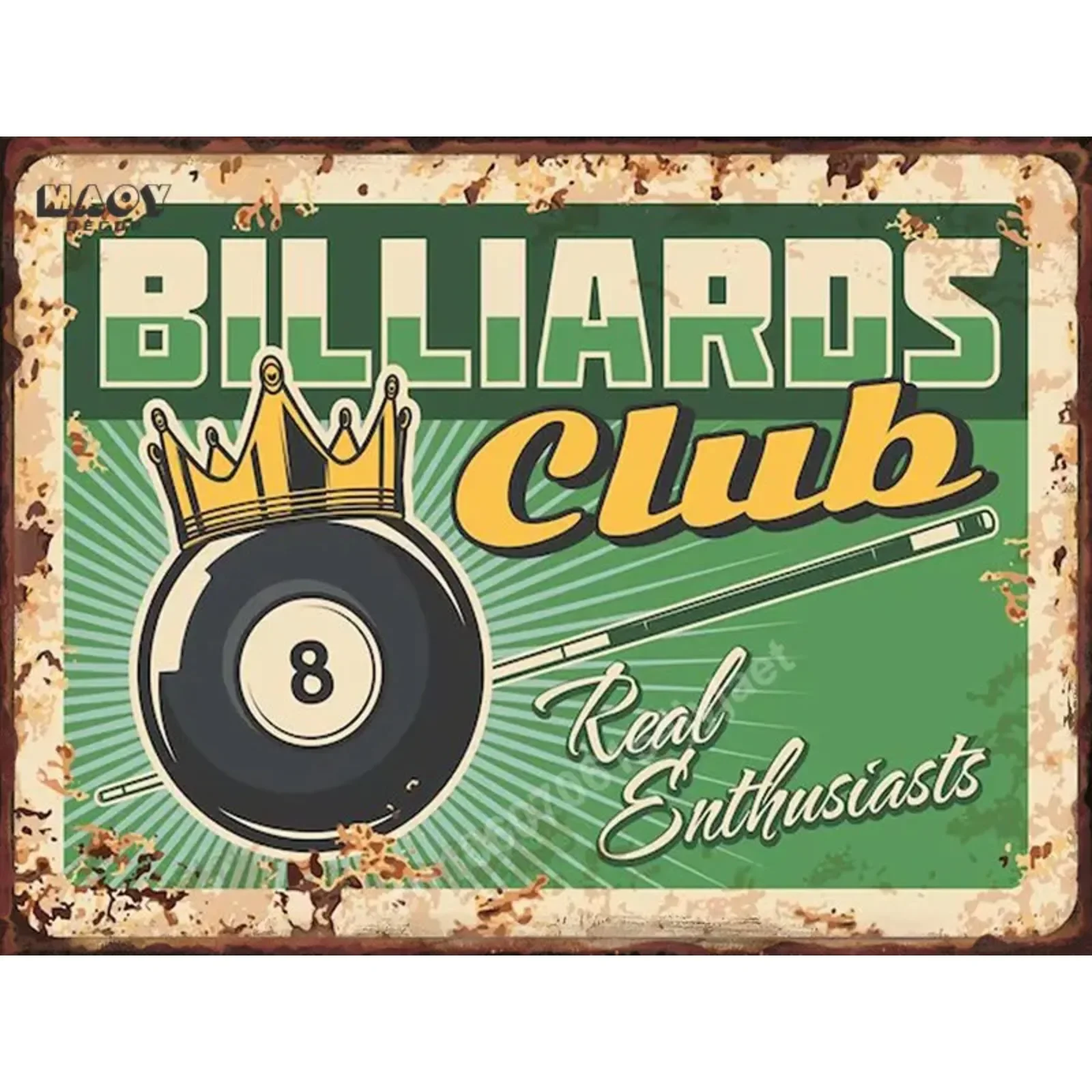Retro Billard Club Tinschild Cafe Bar Bier Snacks Wandkunst Dekoration Männerhöhle Vintage Metall Tinschilder Painting