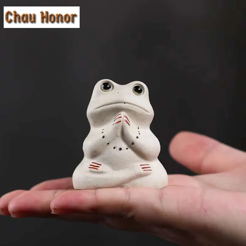 Ceramic Frog Shape Tea Pets Chinese Kung Fu Tea Desktop Decorations Ornaments Zen Animals Figurine Teaware Ceremony Accessories