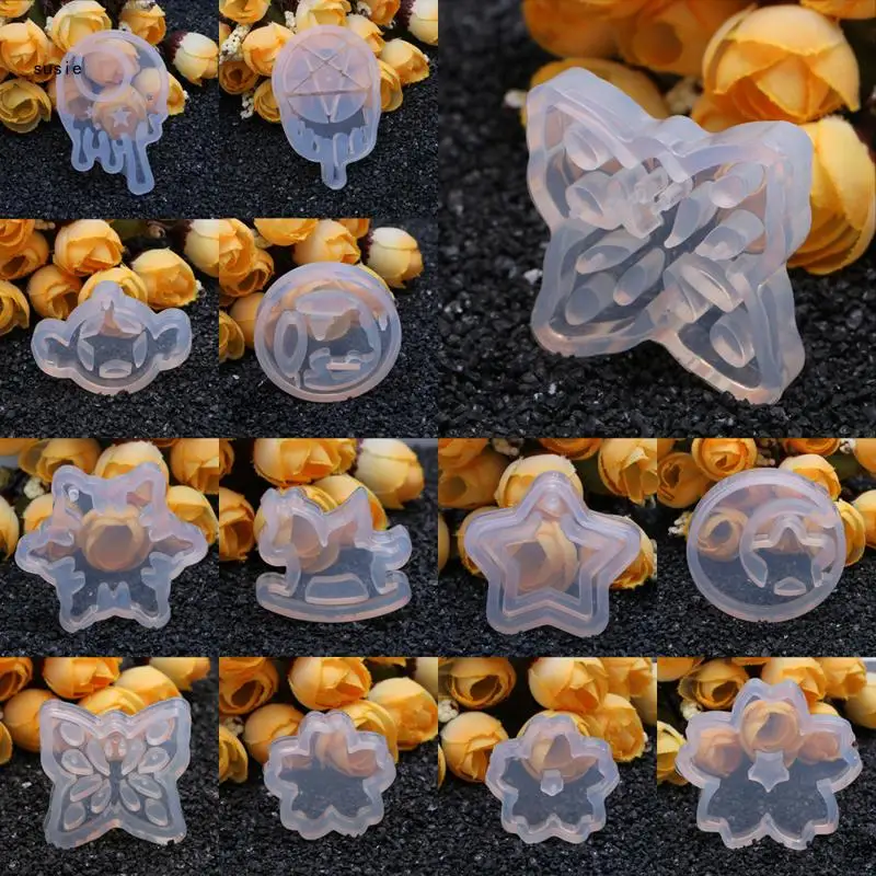 X7YA Resin Silicone Pendant Mold Flower Ornaments Handmade Jewelry Making Tool