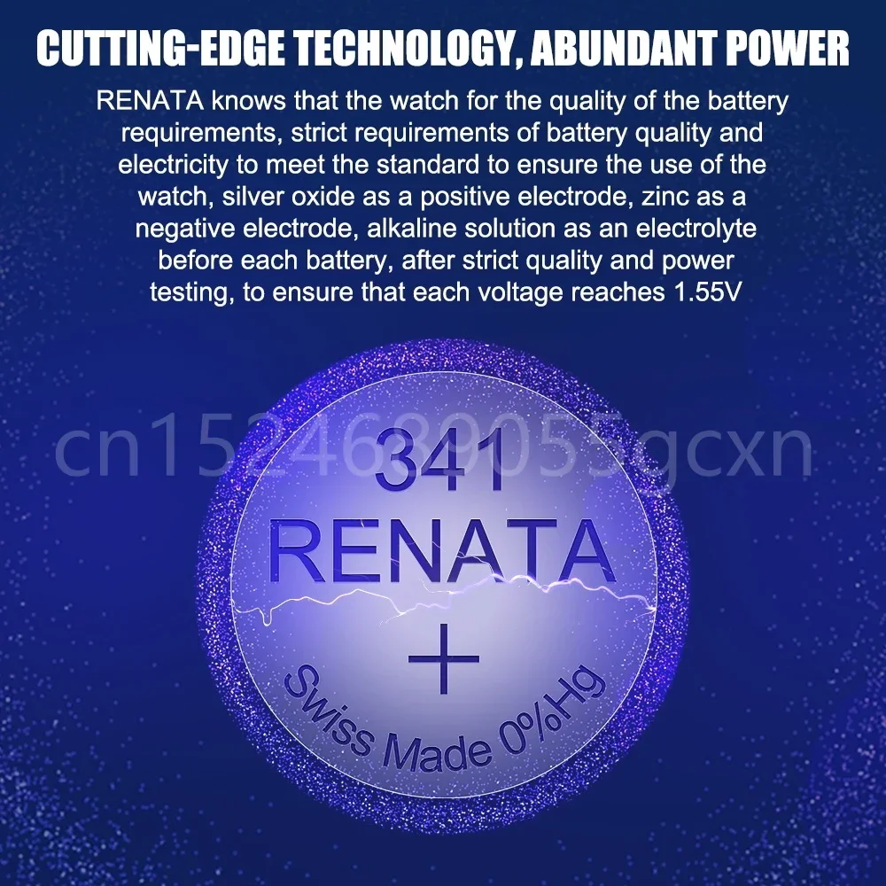 Renata 341 SR714SW LR714 실버 산화물 시계 배터리, LED 헤드폰 카메라 체중계 단추 셀, 스위스 제조, 1.55V