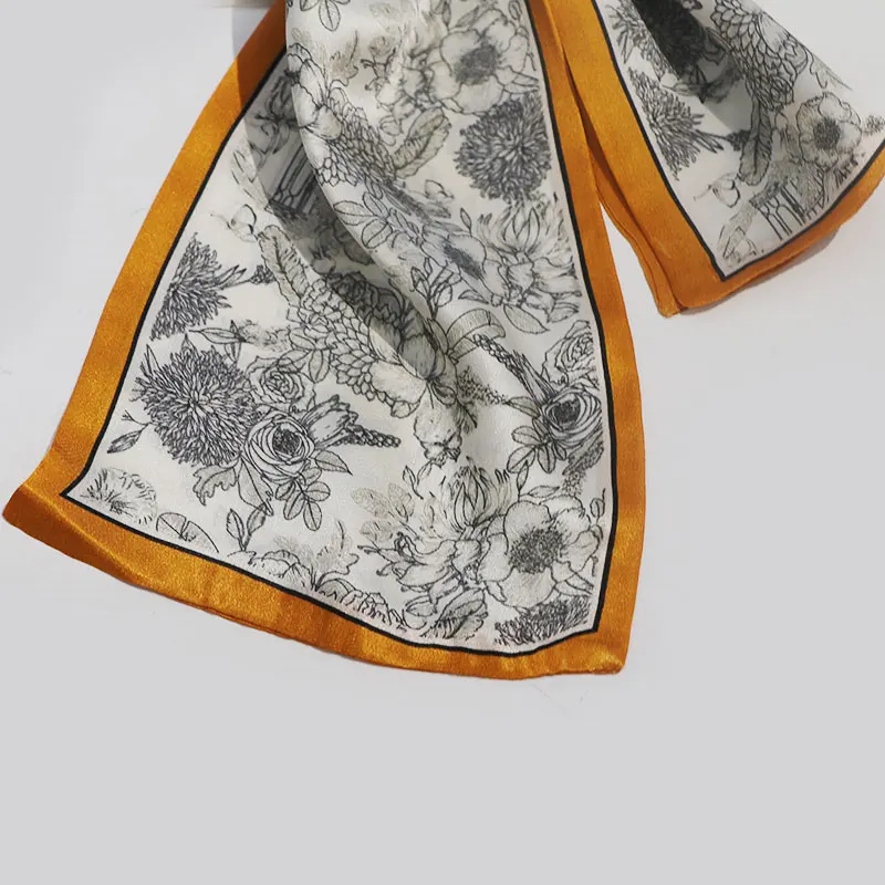 Kerchief Popular Print Headcloth Luxury Design Silk Scarves Fashion Sunscreen Muffler Square Shawl Bandanna Foulard