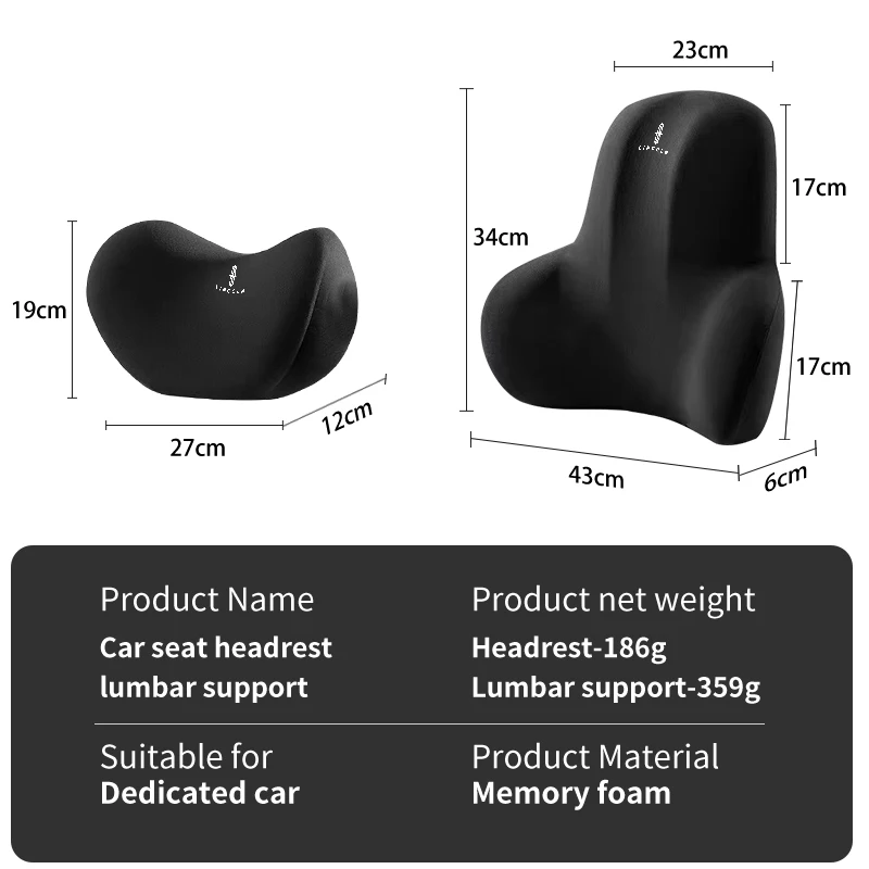 Car Headrest Back Cushion Car Neck Headrest Foam Lumbar Support For Lincoln MKZ MKX Aviator Navigator Continental Corsair MKC