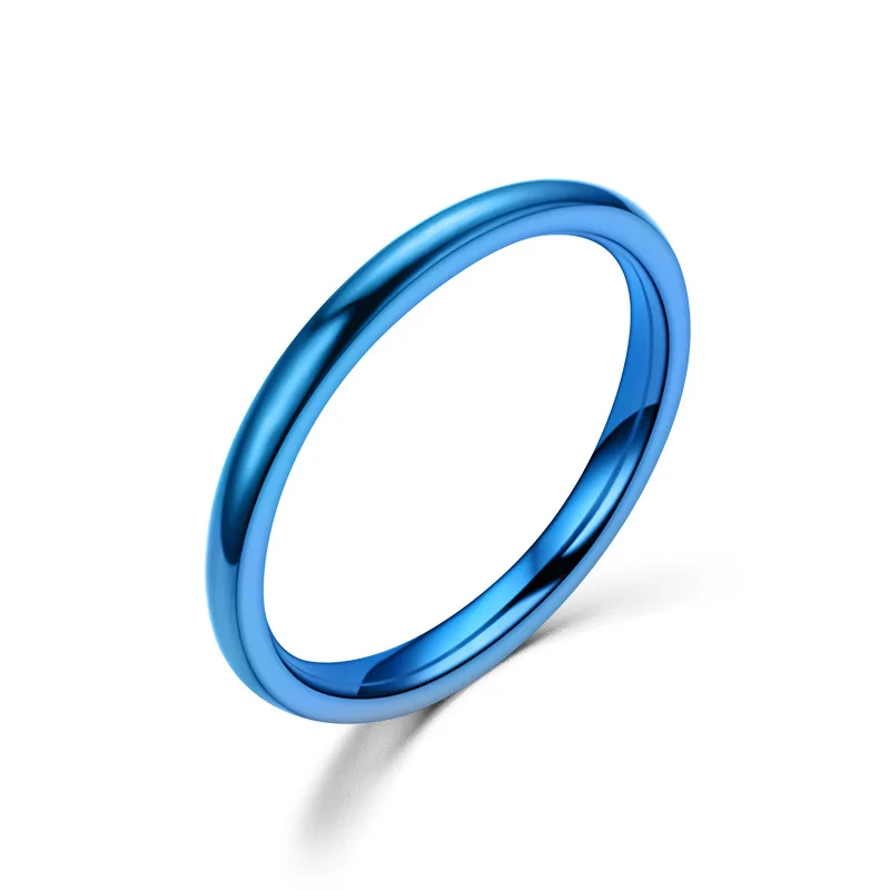 Couple's 2MM Thin Titanium Steel Smooth Ring, Rose Gold