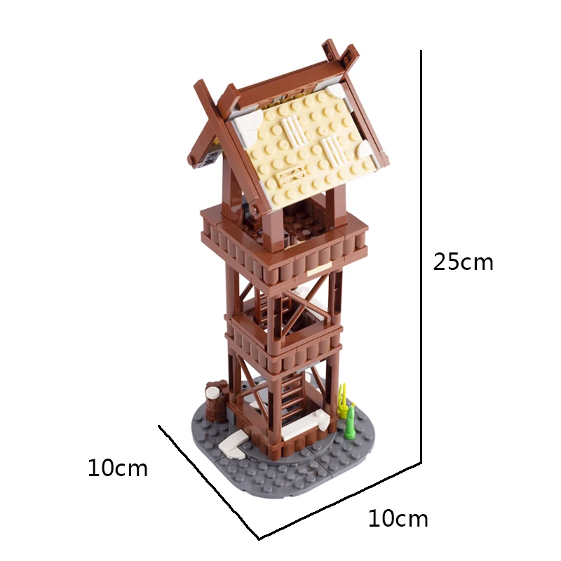 Brickpanda Medieval Scene Snow Sentry Siege Watchtower with Ballista Building Blocks 10