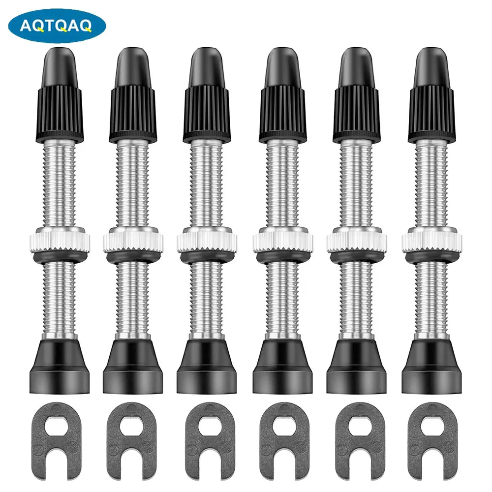 AQTQAQ 9 Pieces Presta Valve Stem 40 Mm Tubeless Valve Stem Presta Valve Core Remover Tool Kit for Bicycle