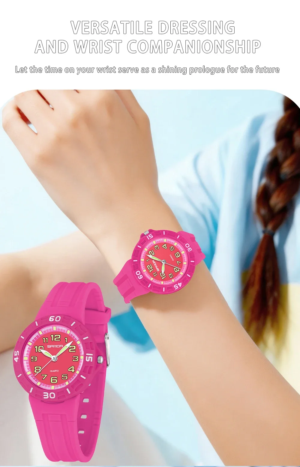 SANDA 6386 Student Quartz Watch 50m Waterproof Luminous Durable Sports Watch for Men and Women Simple and Elegant