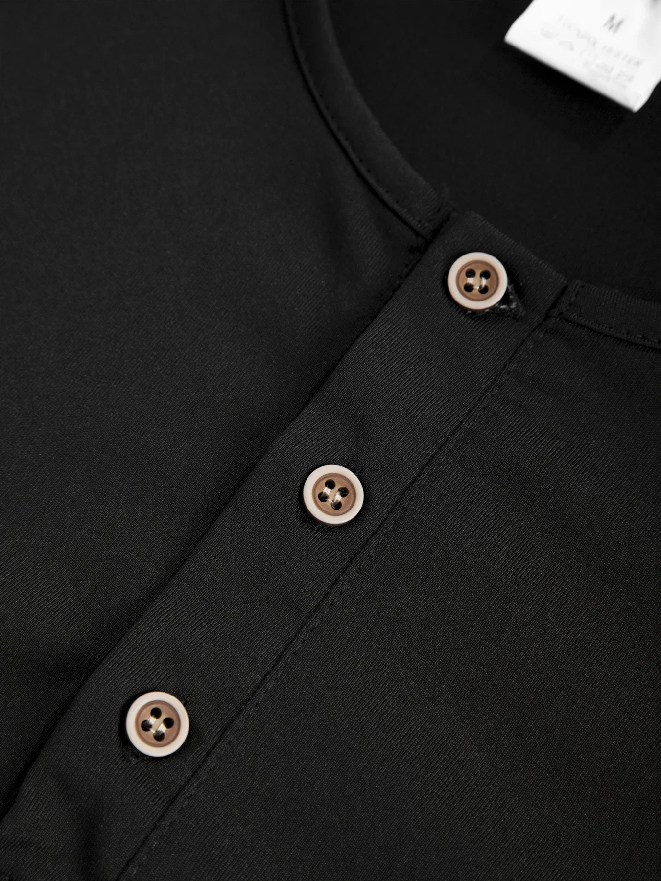 Langärmliges Herren-T-Shirt mit Henley-Ausschnitt, schmale Passform, Hemd, Fitness-Tops, T-Shirts, Knopfleiste, lässig, gemütlich – Detail 10