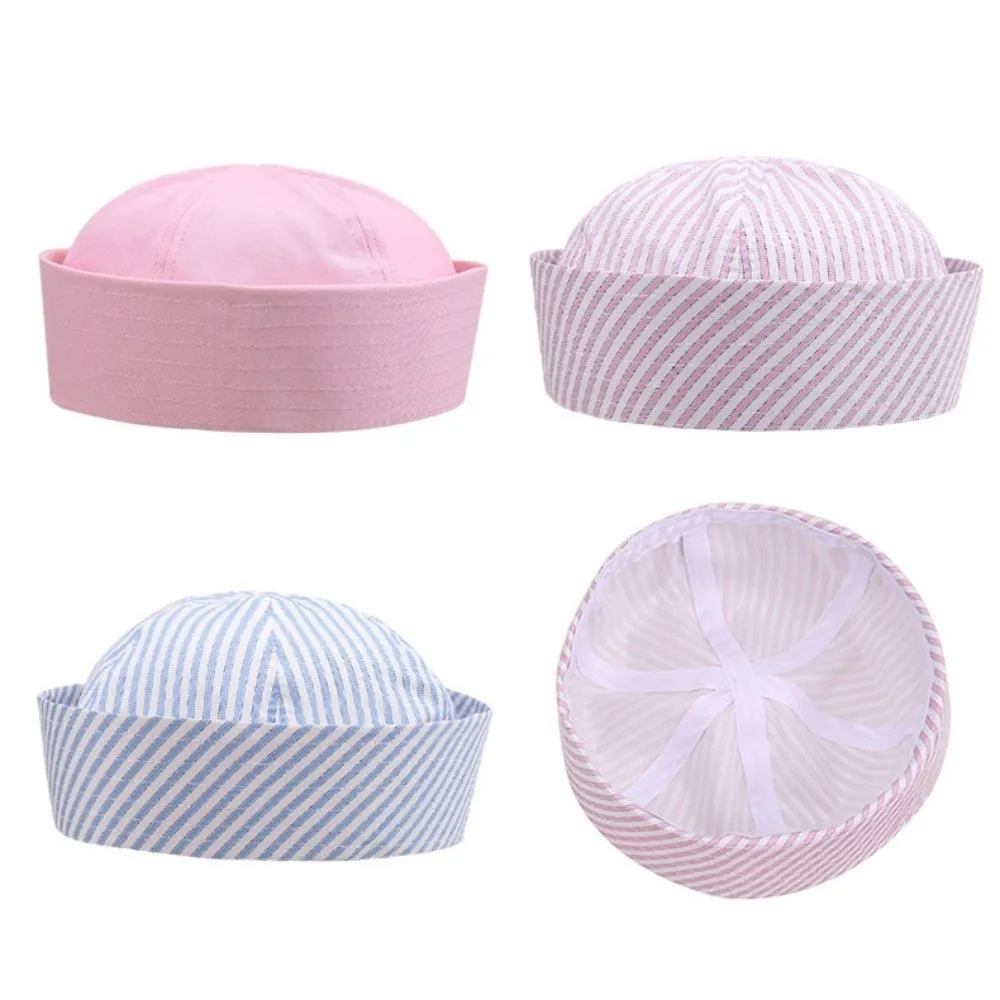New Stripe Cosplay Sailor Hat Comfortable Lightweight Stage Performance Hat Thin Breathable Beret Unisex