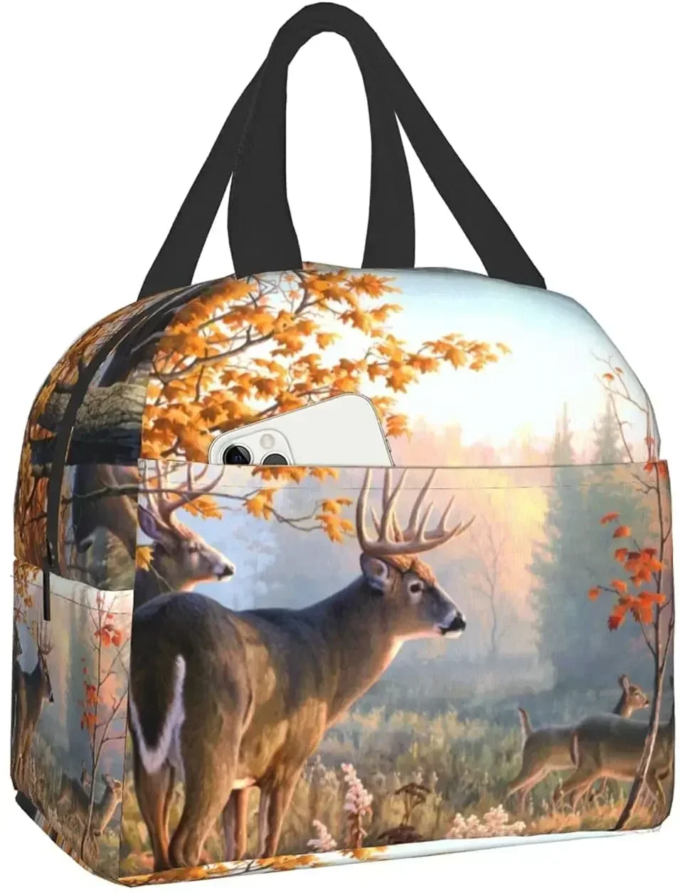 Deer Lunch Bag Cooler Bag Women Men Tote Bag Insulated Lunch Box Thermal Bento Bag Lunch Bags for Women Picnic Work School