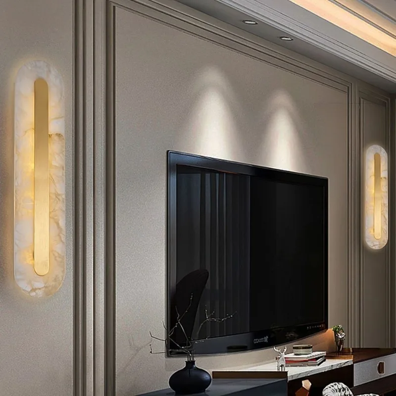 

Simple all-copper wall lamp, living room background wall lamp, staircase aisle lamp, marble