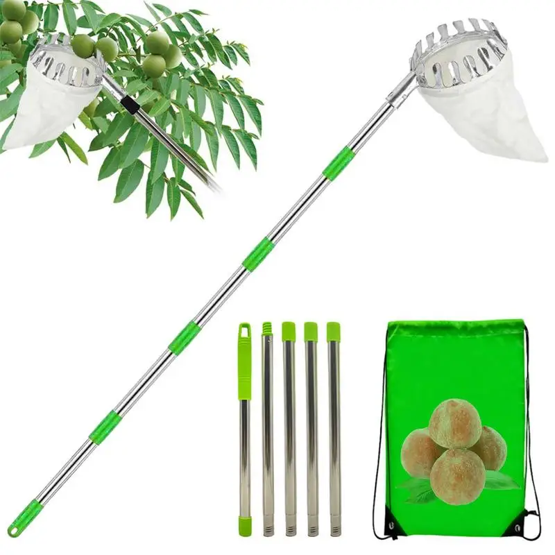 Fruit Picker For High Altitude Tree Orchard Peach Fruit Catcher Collection Pouch Farm Garden Supplies Fruit Picking Equipment