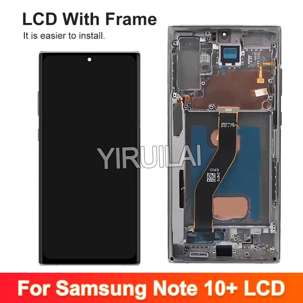 Screen for Samsung Galaxy Note10+ N975F N976F Lcd Display Digital Touch Screen with Frame for Samsung Galaxy Note 10 Plus 5G