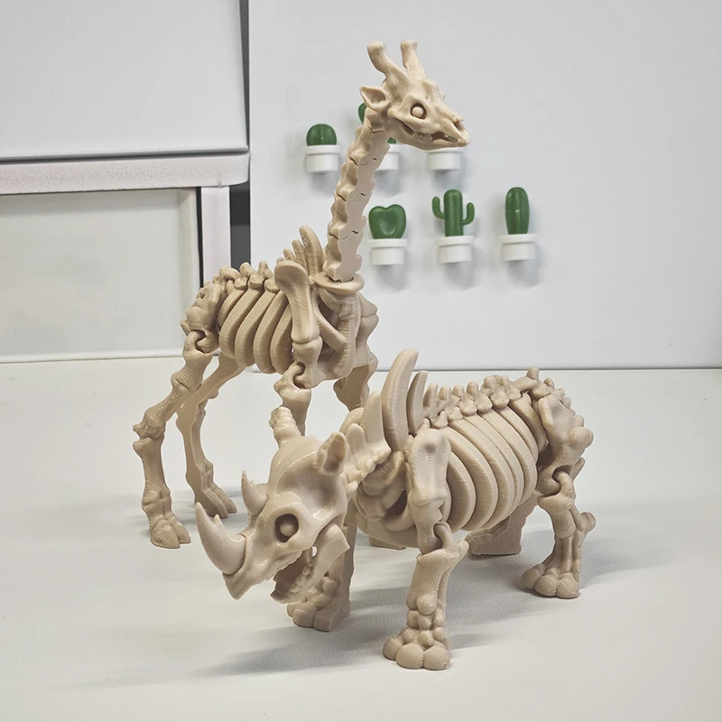 Original 3d Printed Articulated African Animal Skeletons Desktop Decor Aquarium Ornaments Action Figure Creative Gift Model Toy