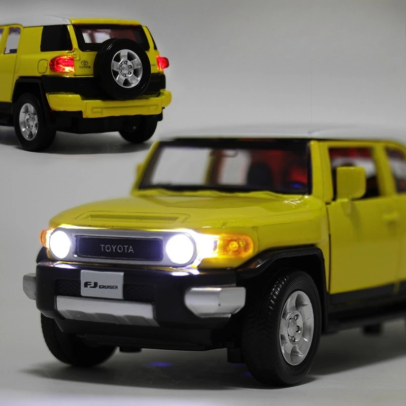 Simulation 1:32 FJ Cruiser alliage voiture modèle son lumière traction métal jouet véhicule enfants garçon cadeau d'anniversaire Miniature Voiture