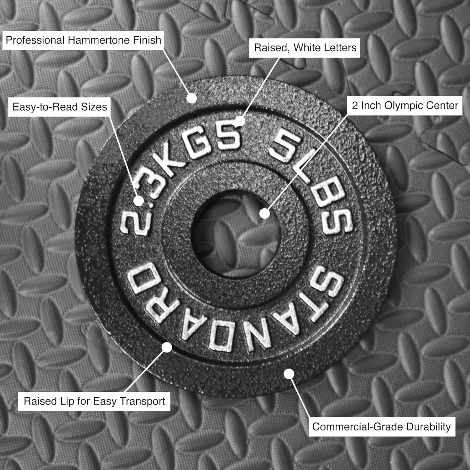 Steel Weight Plates 85LB Set - Ol ympic 2 inch Center Premium Coating 2x 25lb, 10lb, 5lb, and 2.5lb