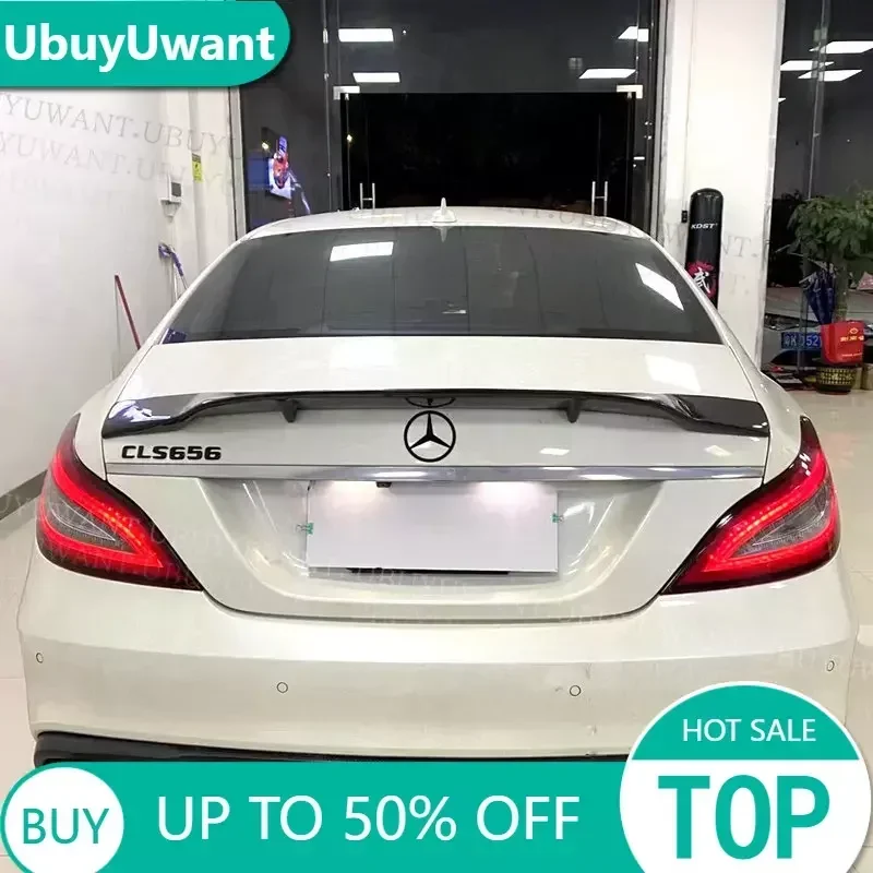 FOR Benz CLS Class W218 CLS 260 300 350 400 CLS63 AM G SPOILER Carbon Fiber Rear Trunk SPOILER Wing R Style 2011 - 2016