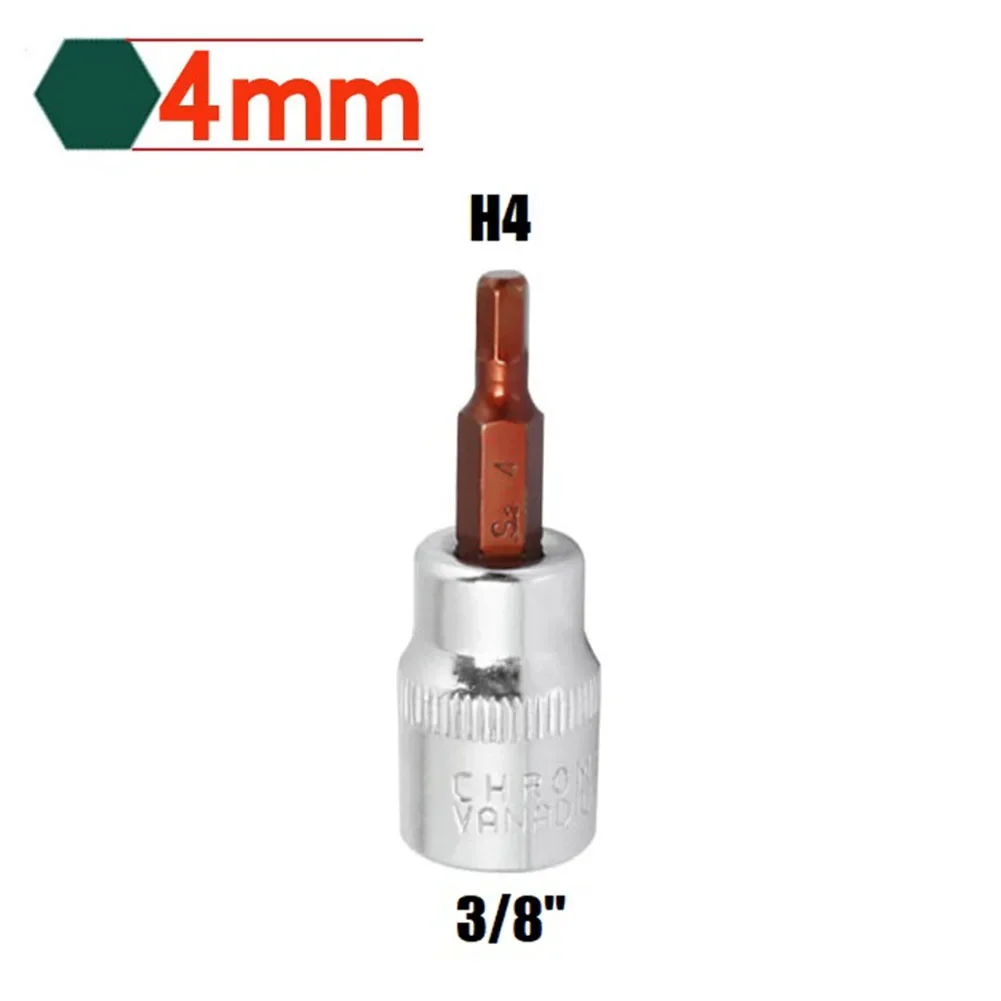 1 Uds. Llave de tubo de accionamiento cuadrado 3/8 puntas de destornillador hexagonal H3 H4 H5 H6 H8 H10 llave de trinquete hexagonal herramienta de enchufe herramientas de mano