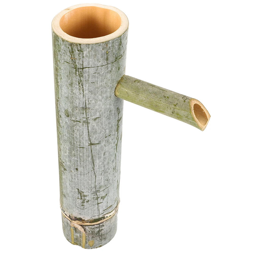 Fonte de água de bambu pequena fonte de bambu reciclagem de água decoração para tanque de peixes plantas pátio acessórios