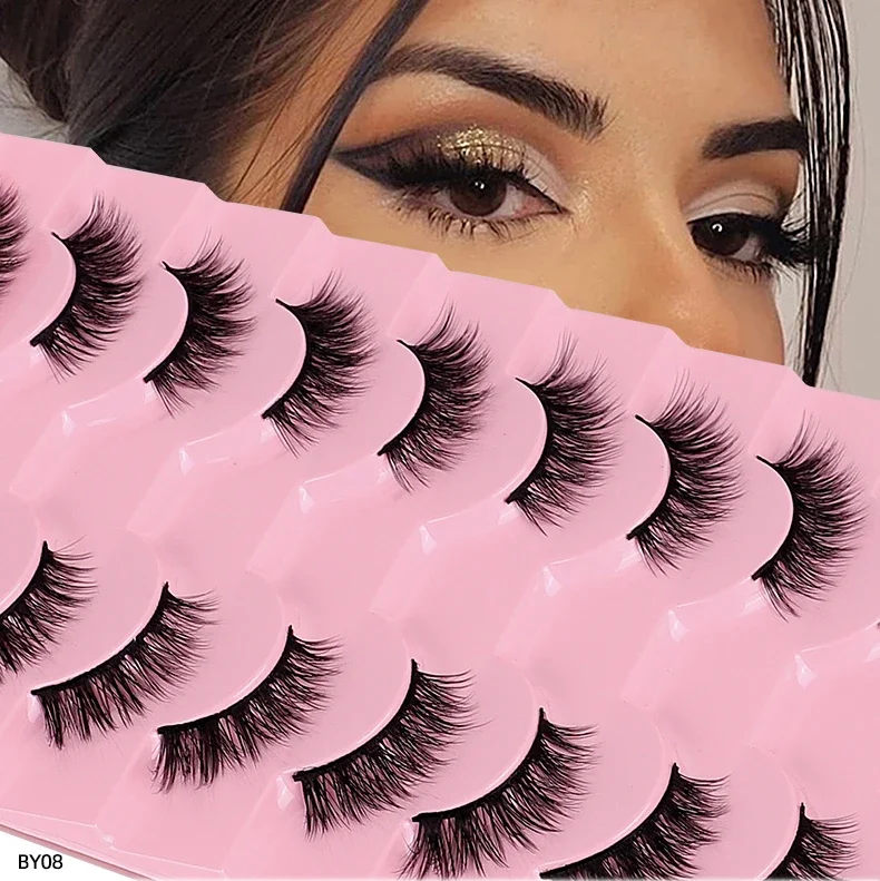 Goodobe Half Eye 10 Paar Natürliche Fuchsaugen-Make-up-Wimpern Süßer Coole Stil Flauschig Geeignet für Leichtes Make-up – Detail 1