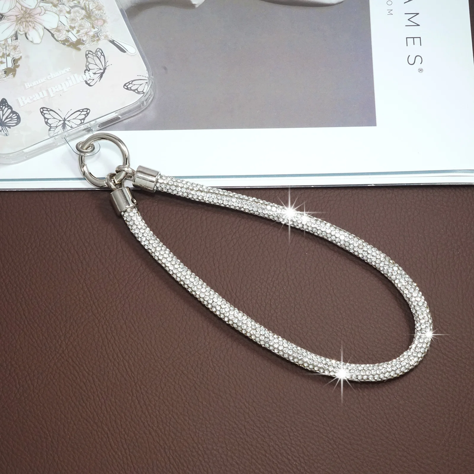 

Advanced mobile phone lanyards anti loss phone charm with diamond inlay hanging decoration phone acesssories diamond phone strap