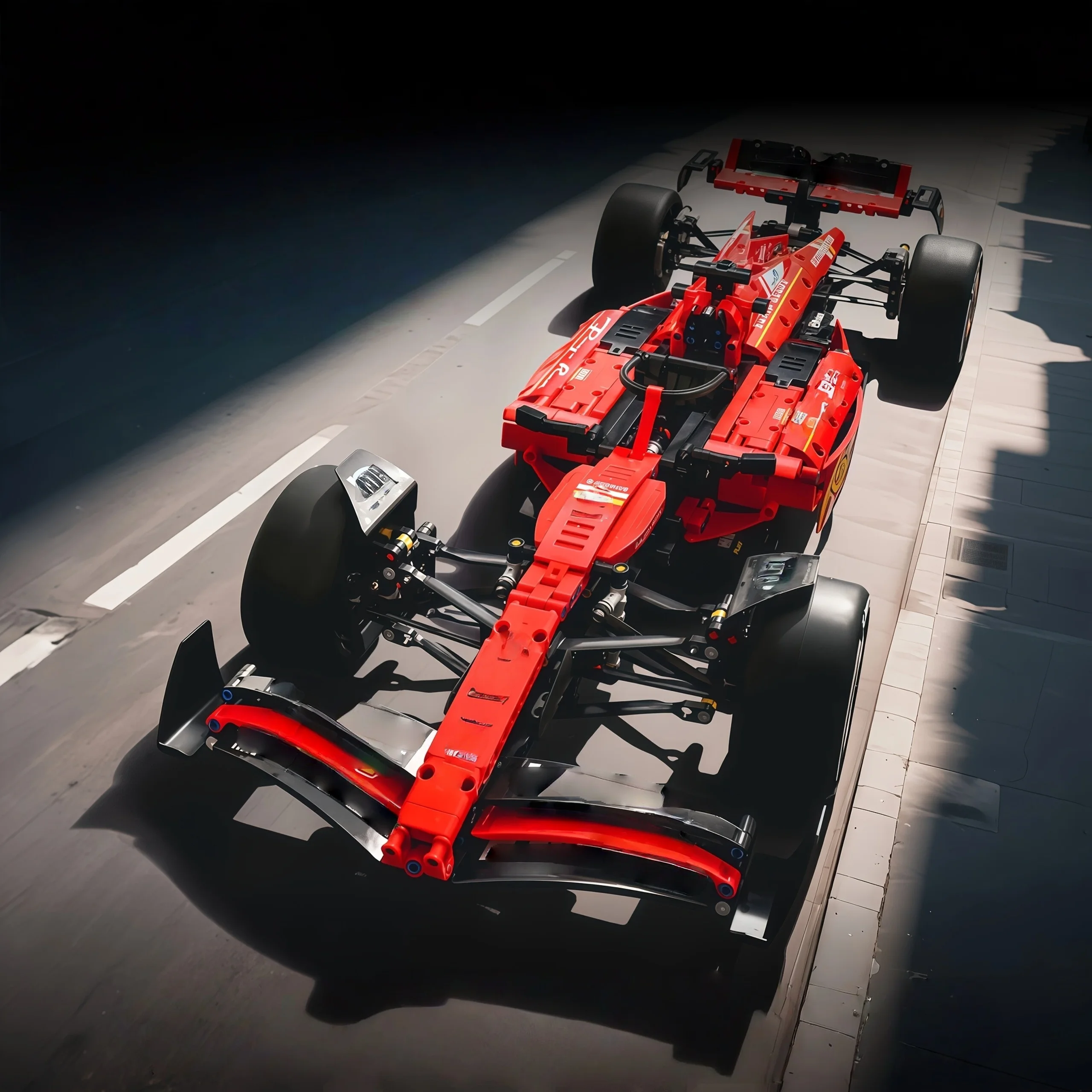 1361PCS Technical 1:8 Scale SF-24 Red  Racing Car Building Blocks Set - MOC Supercar Model Assembly Toy  Birthday Gifts view 4