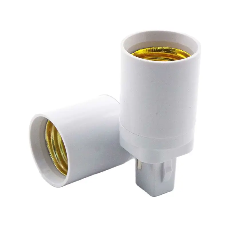 5Pcs Retardant G24 To E27 Lamp G24 Adaptor Screw Holder Converters Light Bulb Base Socket LED Halogen CFL F2