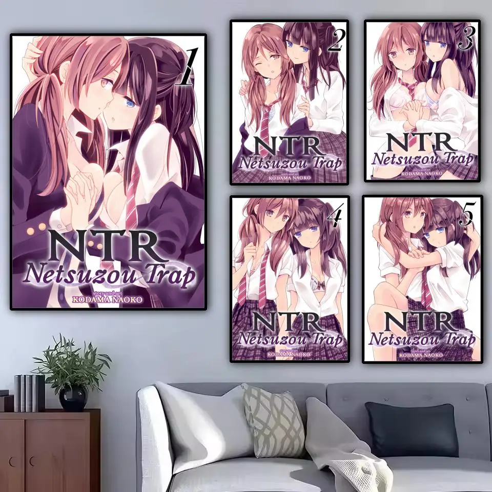 GL Anime N-NTR Netsuzou T-Trap Poster Pegatinas de pared modernas y elegantes para decoración del hogar Sala de estar Arte de pared del dormitorio
