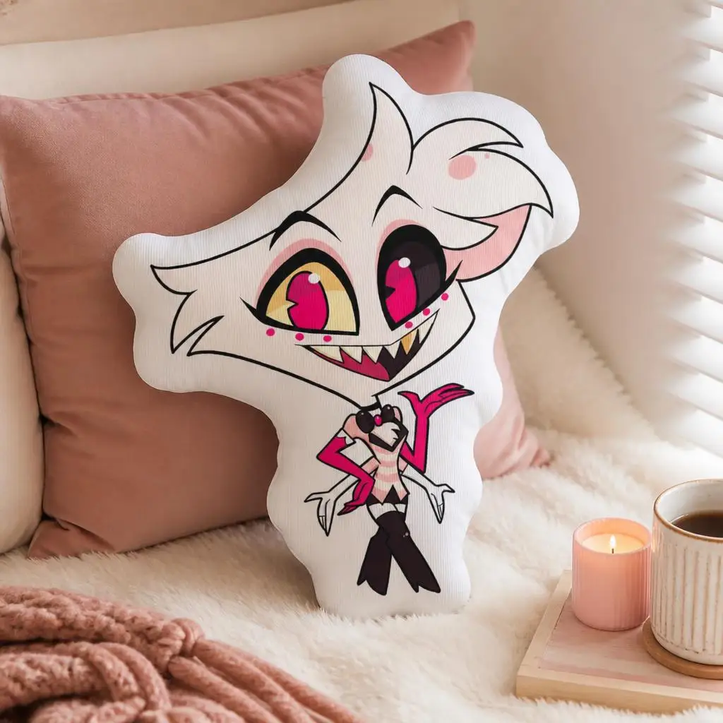 Hazbined Hoteled Angels Dusts Chibi Plush Pillow Cushion Irregular Stuffed Throw Pillow Home Decor Gift Sofa Bed Couch
