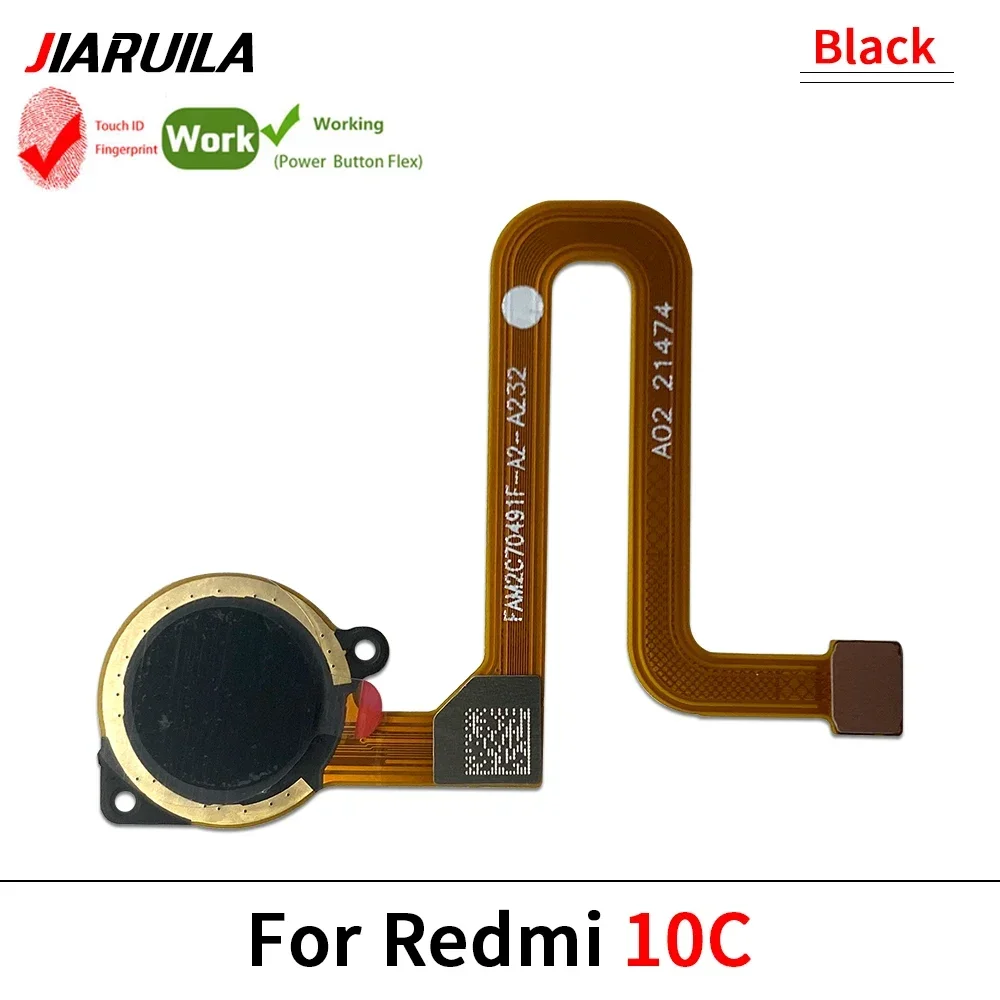For Xiaomi Redmi 13C 12 12C 10C Fingerprint Sensor Home Return Key Menu Button Flex Ribbon Cable