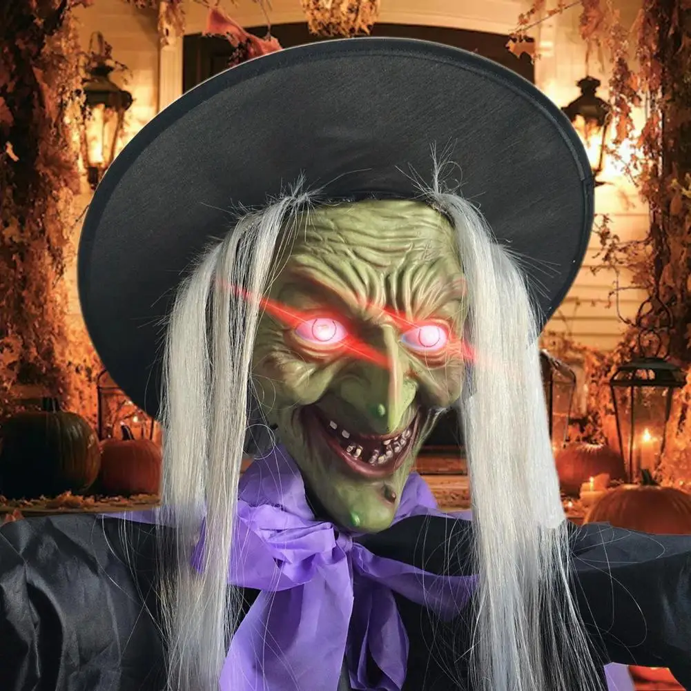 

Halloween Flying Witch Decoration Outside Horror Spooky Flying Witch With Sounds Lights Outdoor Garden Haunted House Decor Prop