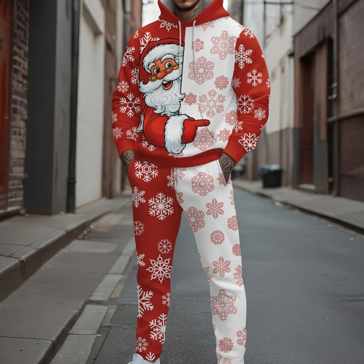 

Autumn Christmas Santa Claus 3D Printed Men's Hoodies Suit Casual Fashion Oversized Sweatshirts+Sweatpants 2-piece Set Clothing