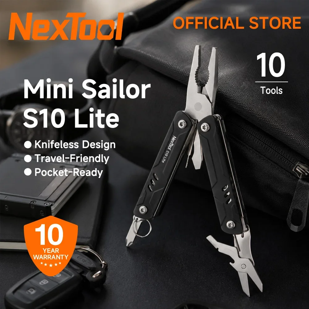 NexTool Mini Sailor Pliers Lite 10-in-1 Multitool Foldable Scissors Keychain Tool Travel Portable Outdoor Pocket EDC Hand Tool