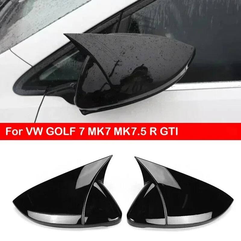 

New！ For VW GOLF 7 MK7 MK7.5 R GTI 2014-2020 Car Rearview Side Mirror Cover Horn Wing Cap Exterior Door Rear View Case Trim Stic